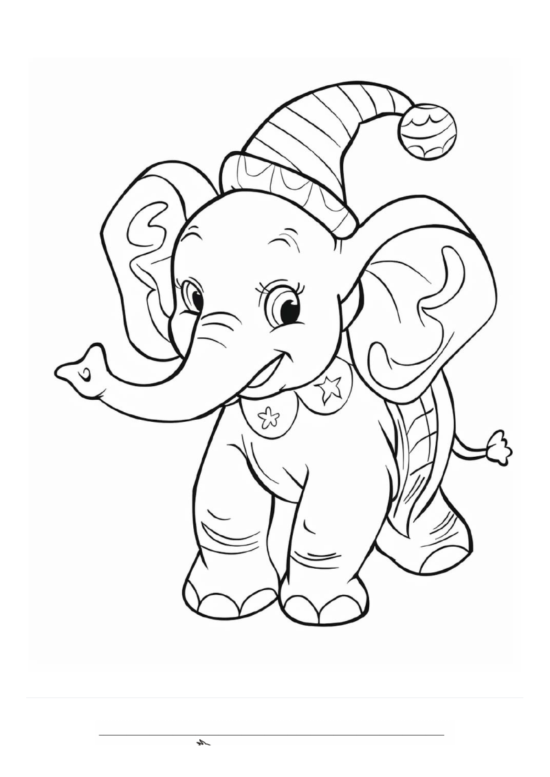 Circus Clown Elephant Kleurplaat — gratis kleurplaat
