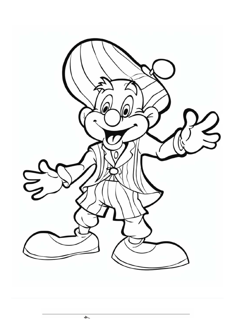 Clown Kind Grote Schoenen Hoed Kleurplaat — gratis kleurplaat printen