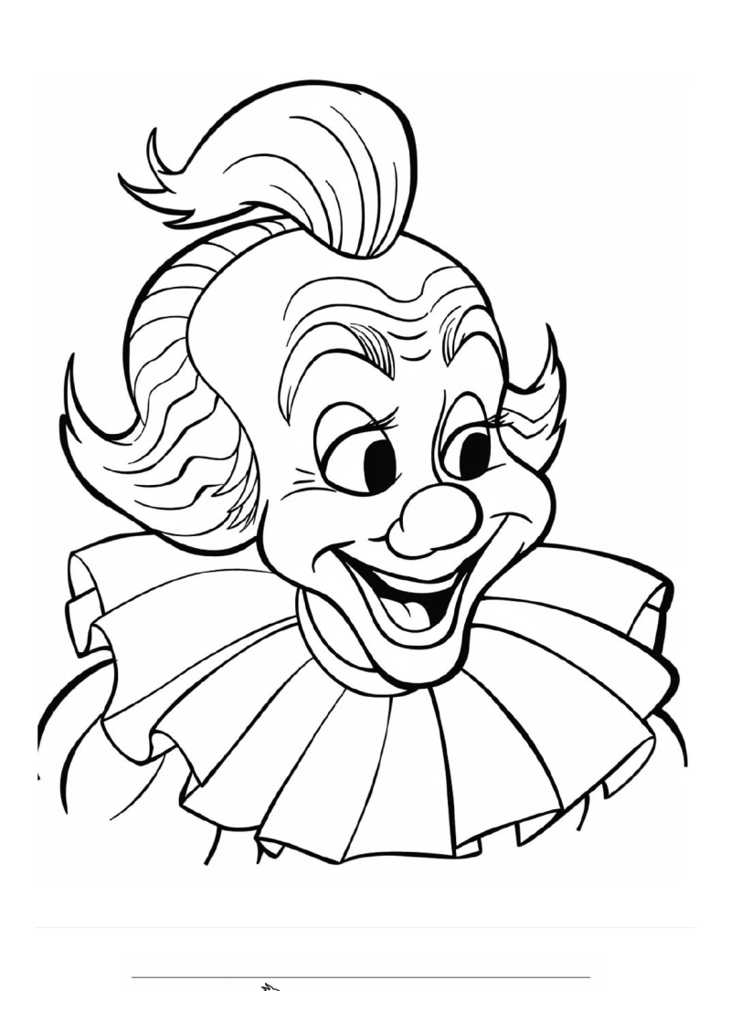 Clown Lachend Kraag Portret Kleurplaat — gratis kleurplaat printen