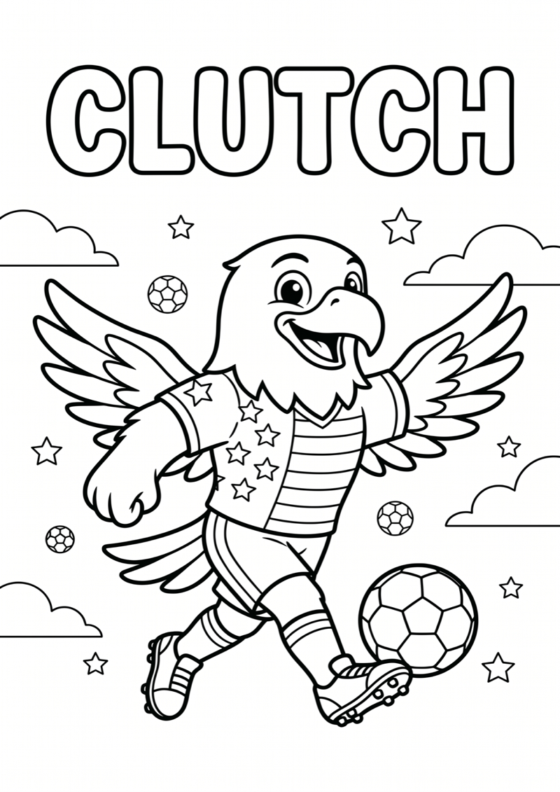 Clutch Mascotte Kleurplaat — gratis kleurplaat