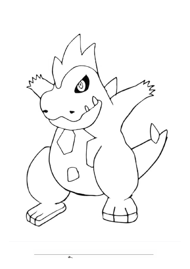Croconaw Kleurplaat — gratis kleurplaat