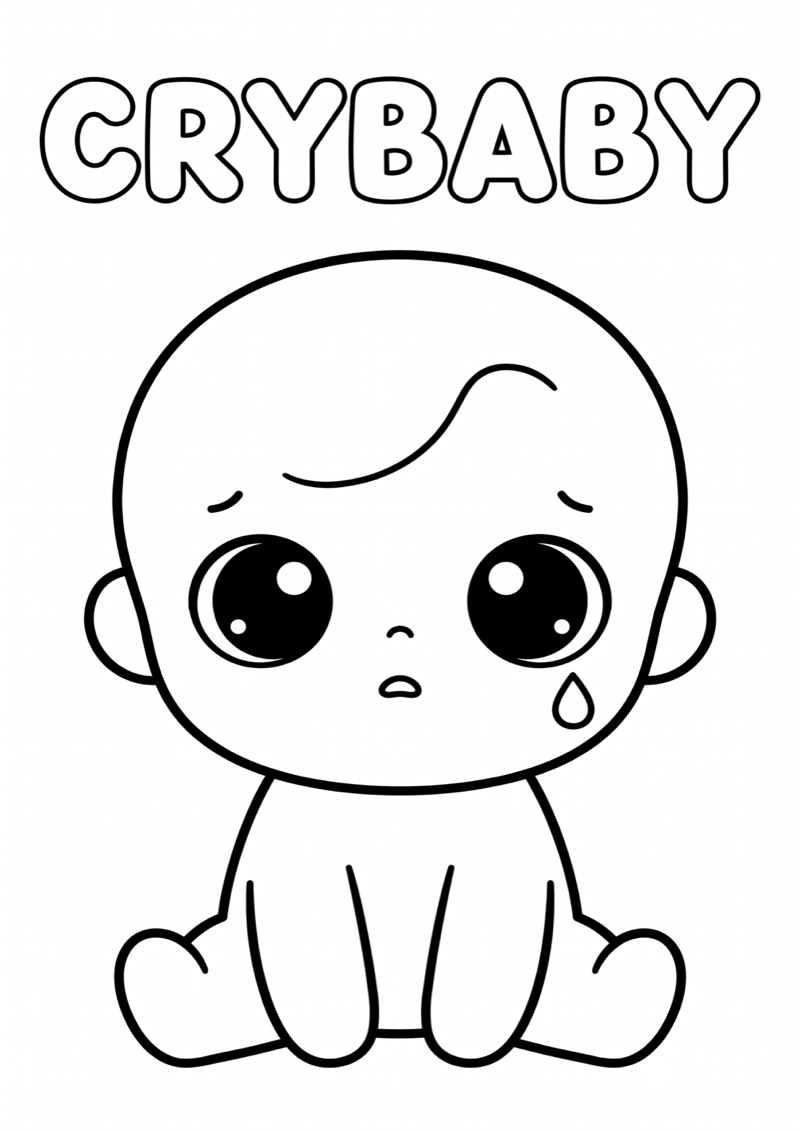 Crybaby Kleurplaat — gratis kleurplaat printen