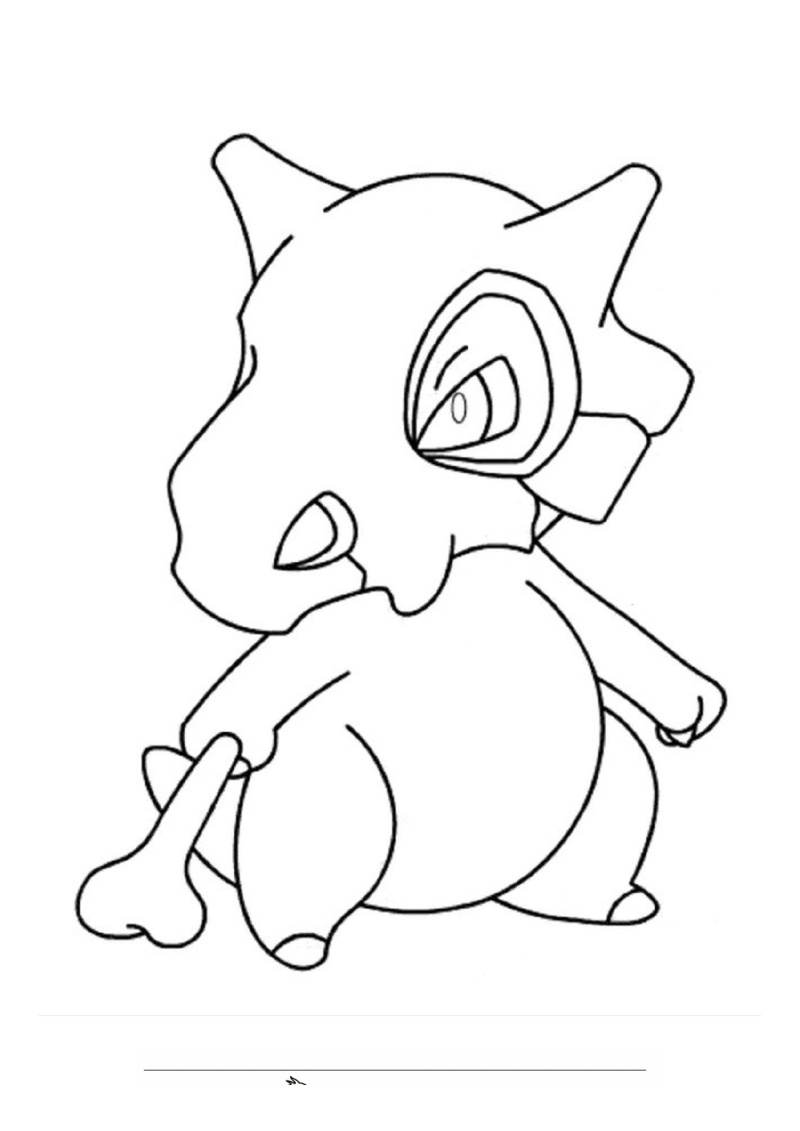 Cubone Kleurplaat — gratis kleurplaat