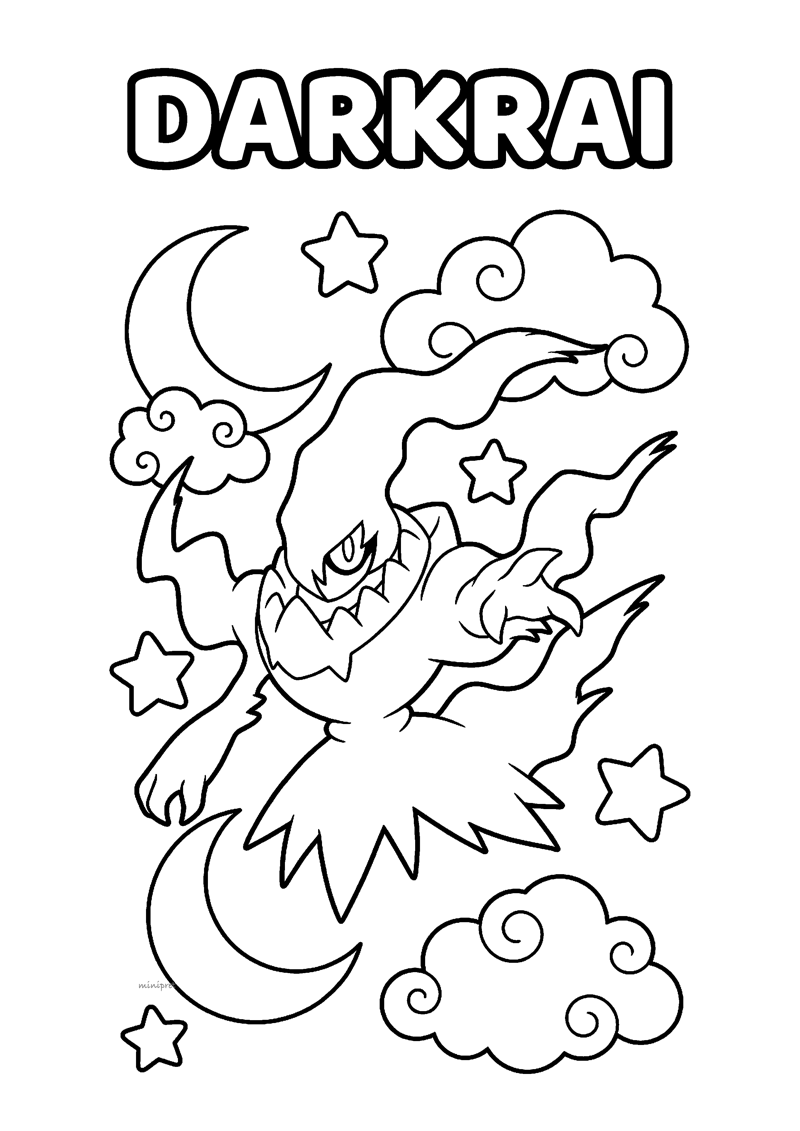 Darkrai Kleurplaat — gratis kleurplaat printen