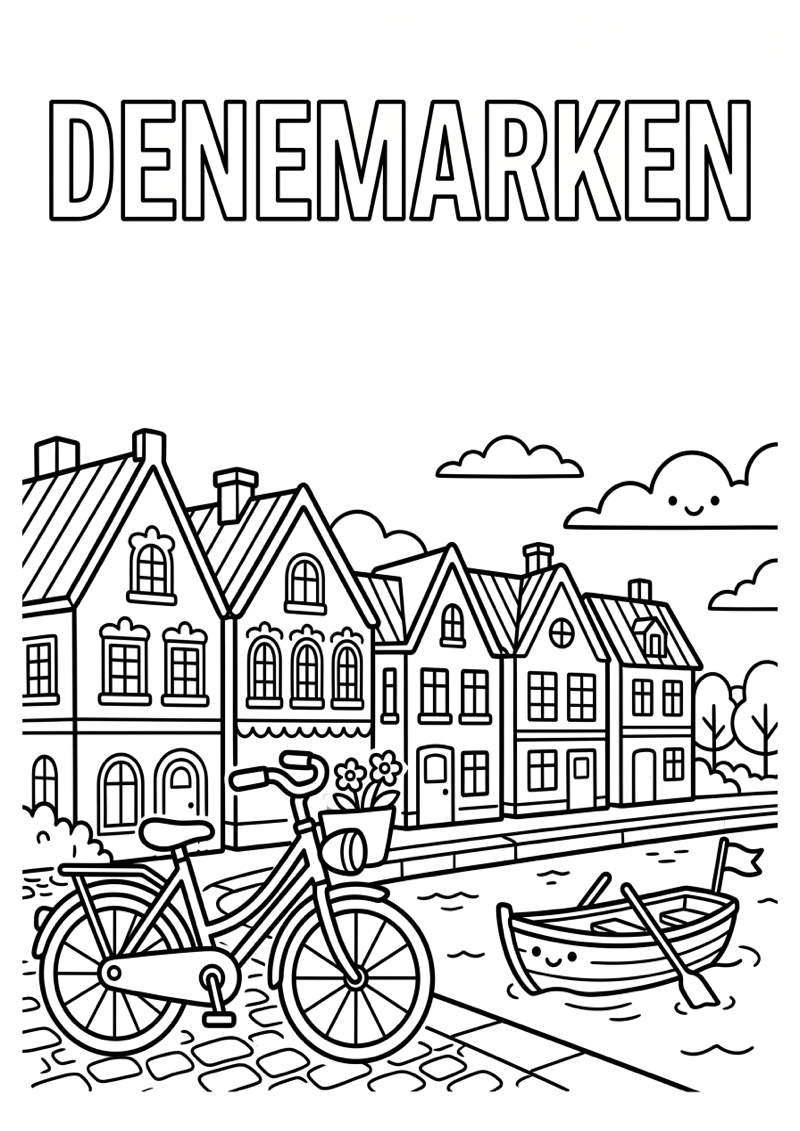 Denemarken Kleurplaat — gratis kleurplaat