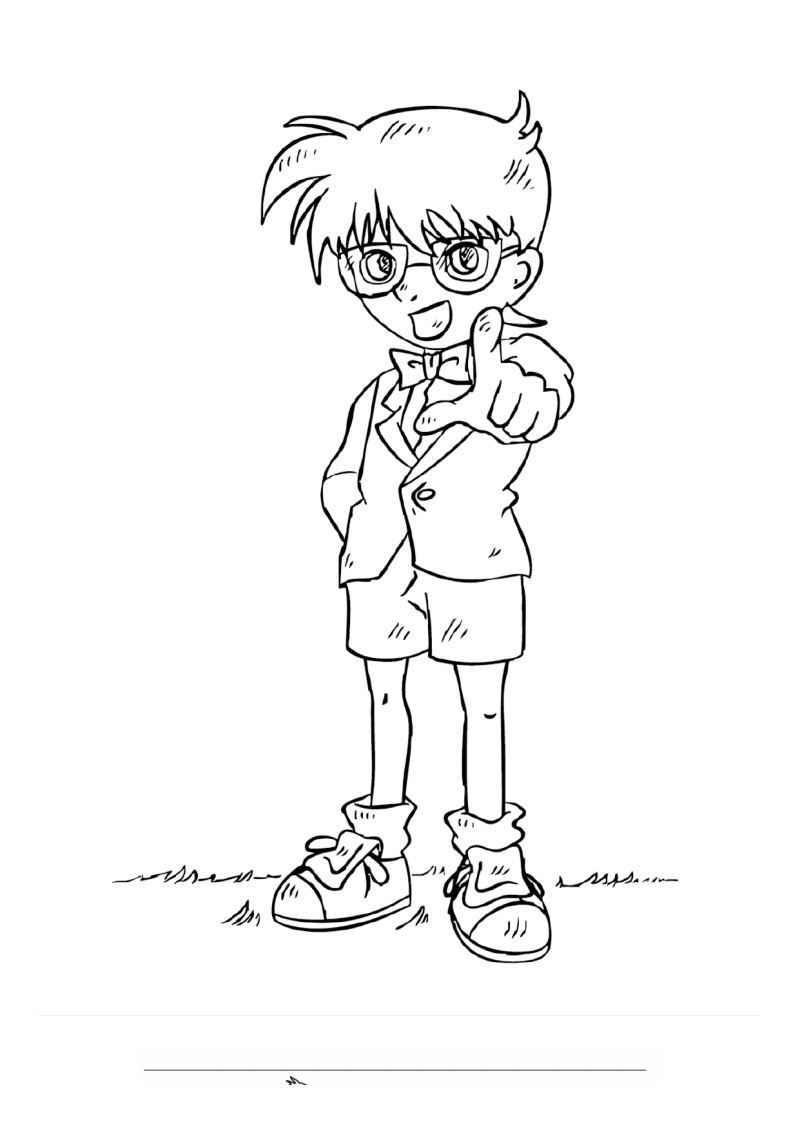 Detective Conan Kleurplaat — gratis kleurplaat printen