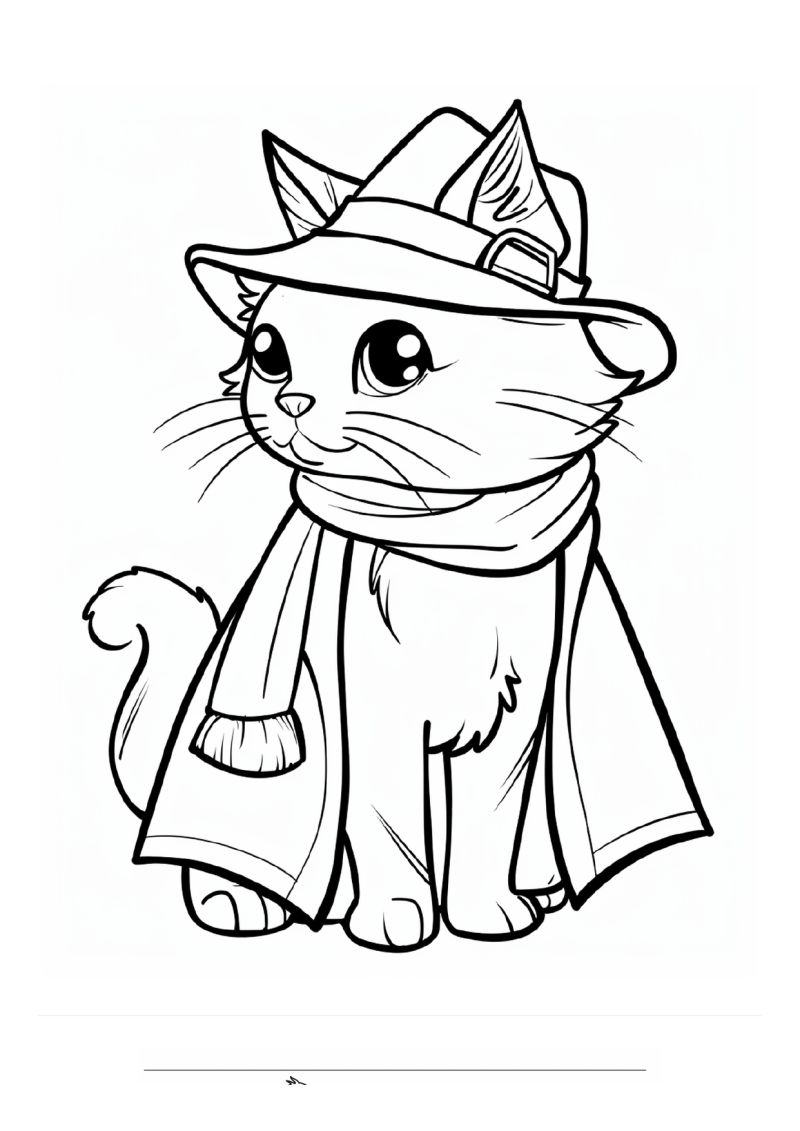 Detective Kat Kleurplaat — gratis kleurplaat printen