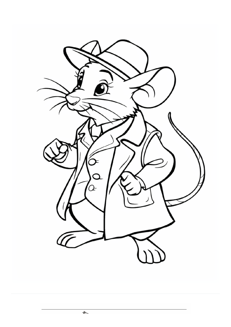 Detective Muis Kleurplaat — gratis kleurplaat printen