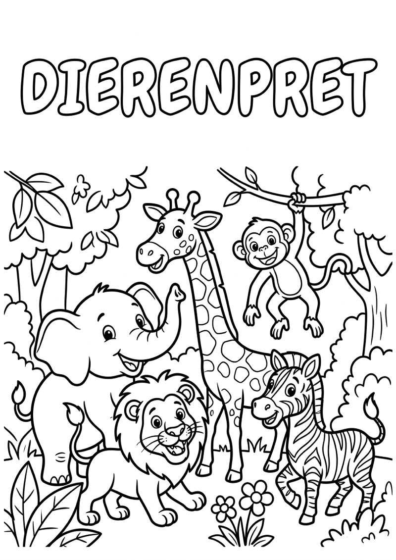 Dierenpret Kleurplaat — gratis kleurplaat