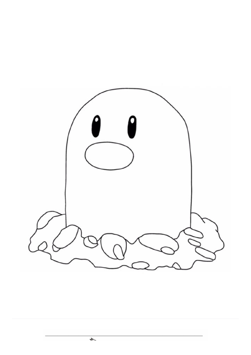Diglett Kleurplaat — gratis kleurplaat printen