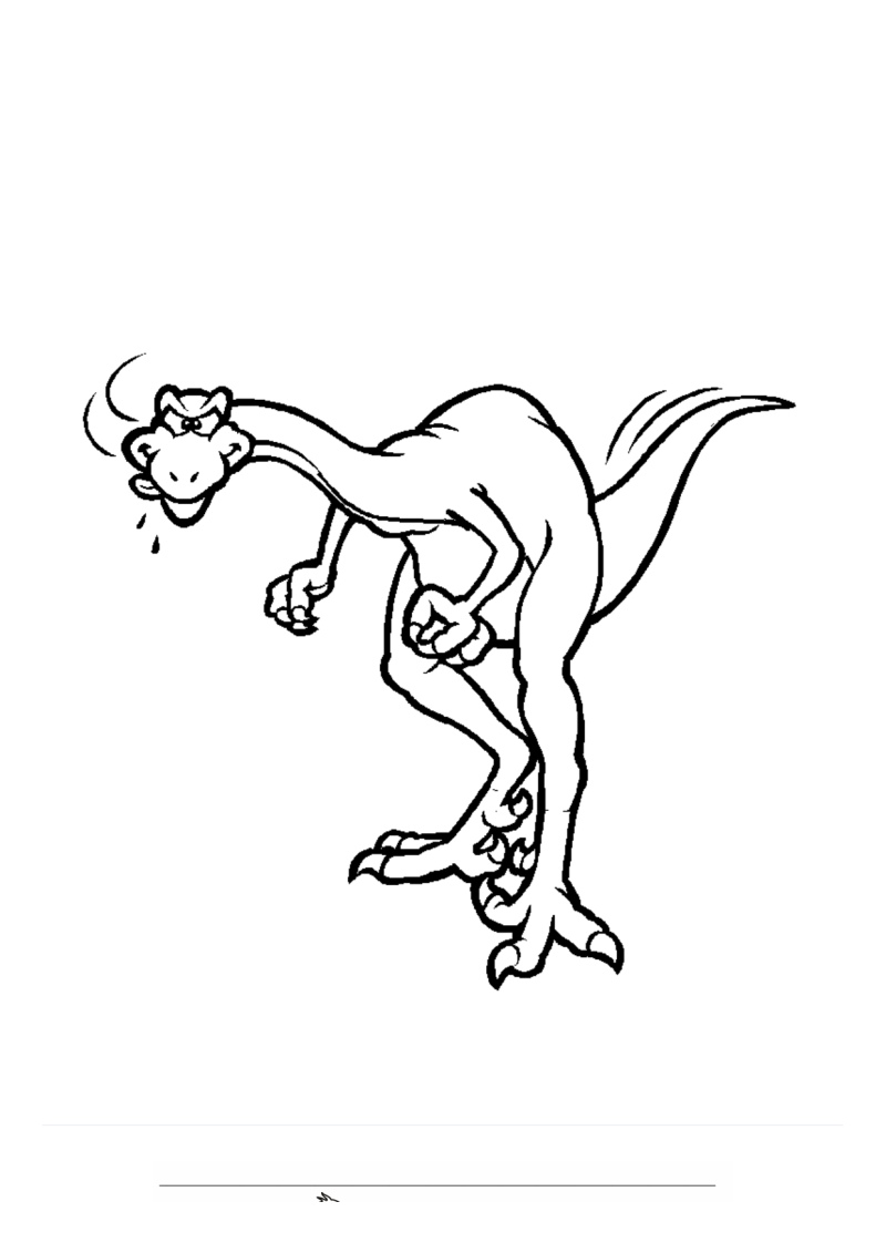 Dinosaurus Boos Raptor Kleurplaat — gratis kleurplaat