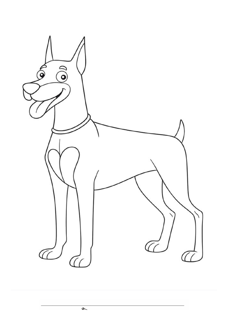Dobermann Kleurplaat — gratis kleurplaat