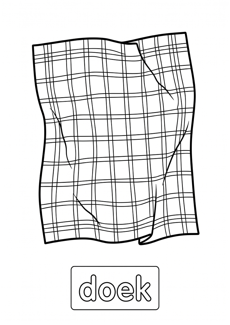 Doek Woordkaart Kleurplaat — gratis kleurplaat