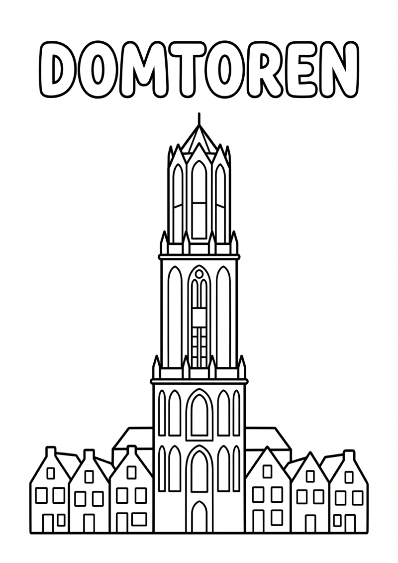 Domtoren Kleurplaat — gratis kleurplaat printen