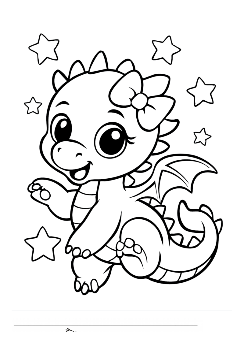 Baby Draak Kleurplaat — gratis kleurplaat