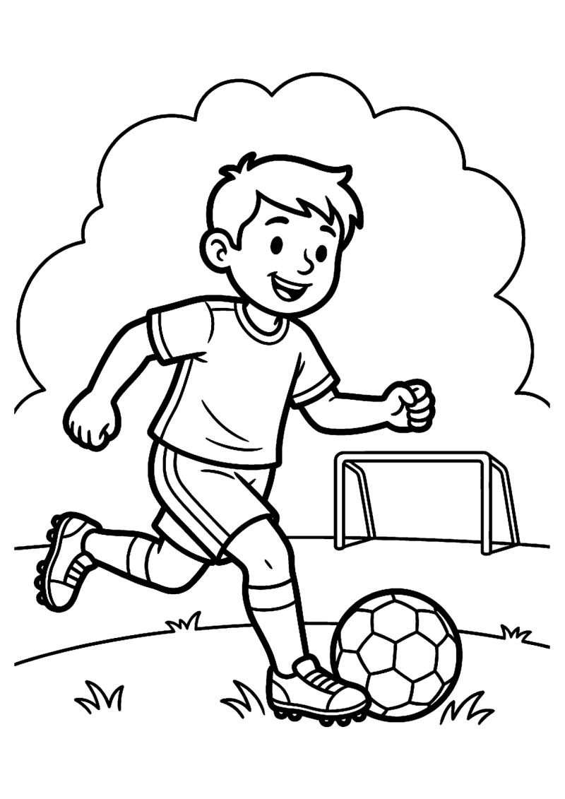 Dribbelende speler kleurplaat — gratis kleurplaat