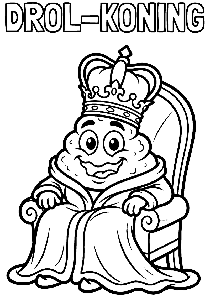 Drol-koning kleurplaat