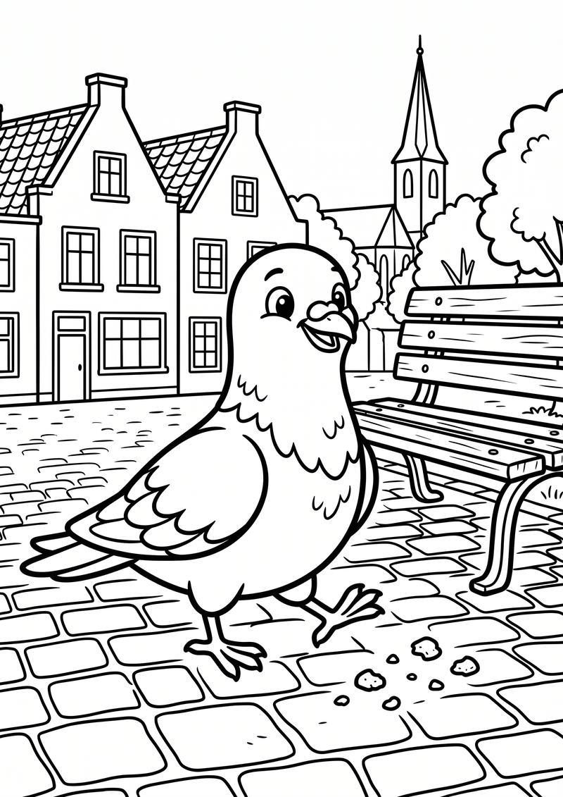 Duif Plein Kleurplaat