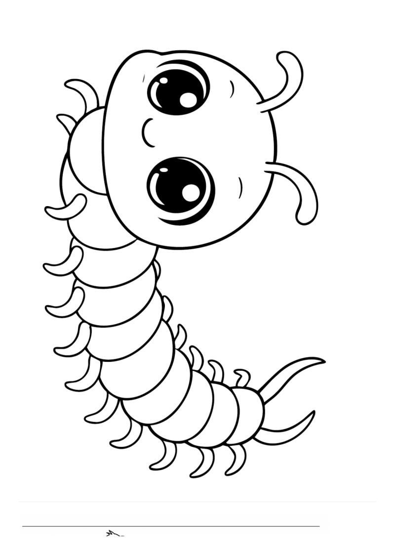 Baby Duizendpoot Kleurplaat — gratis kleurplaat