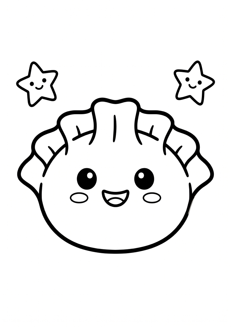 Dumpling Centraal met Sterren Kleurplaat