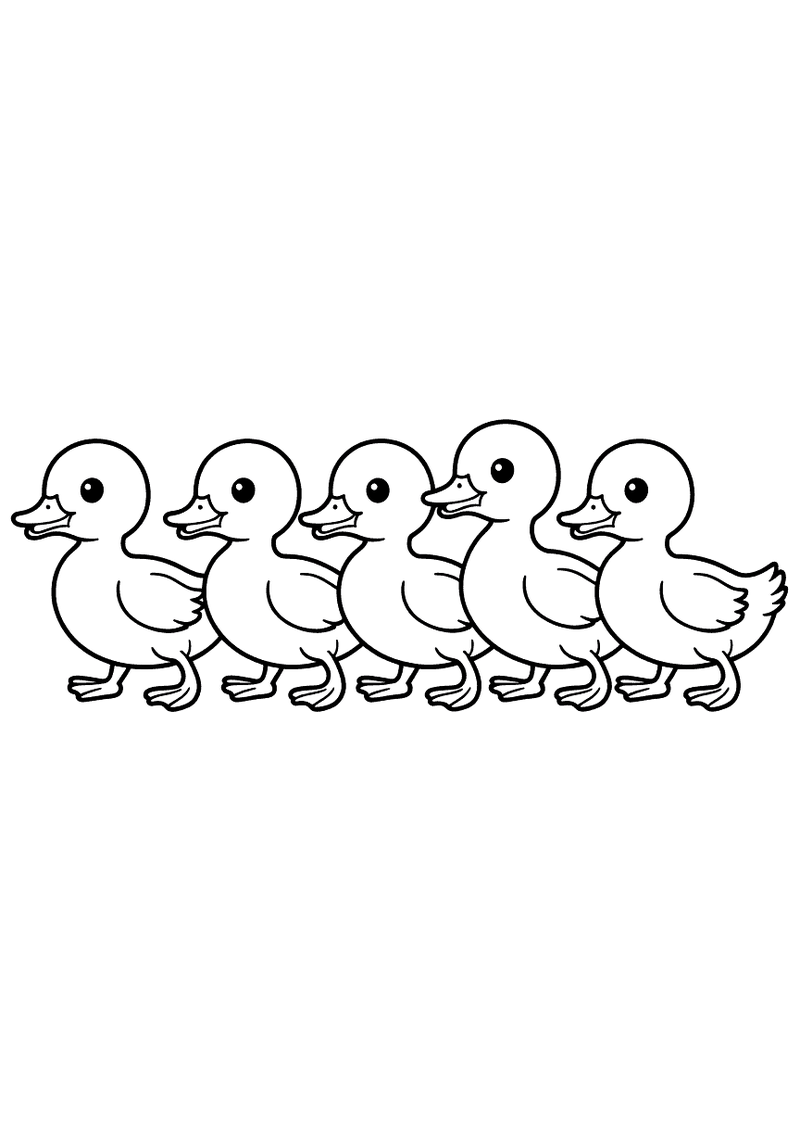 Eend Cartoon Kleurplaat