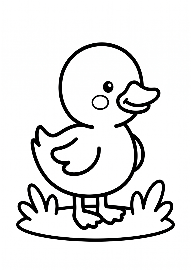 Eendje Kleurplaat — gratis kleurplaat
