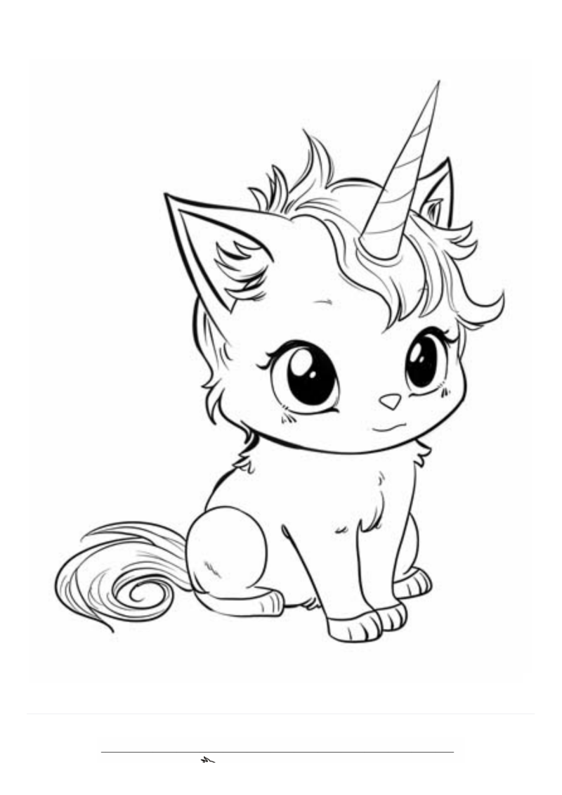 Eenhoorn Kitten Kleurplaat