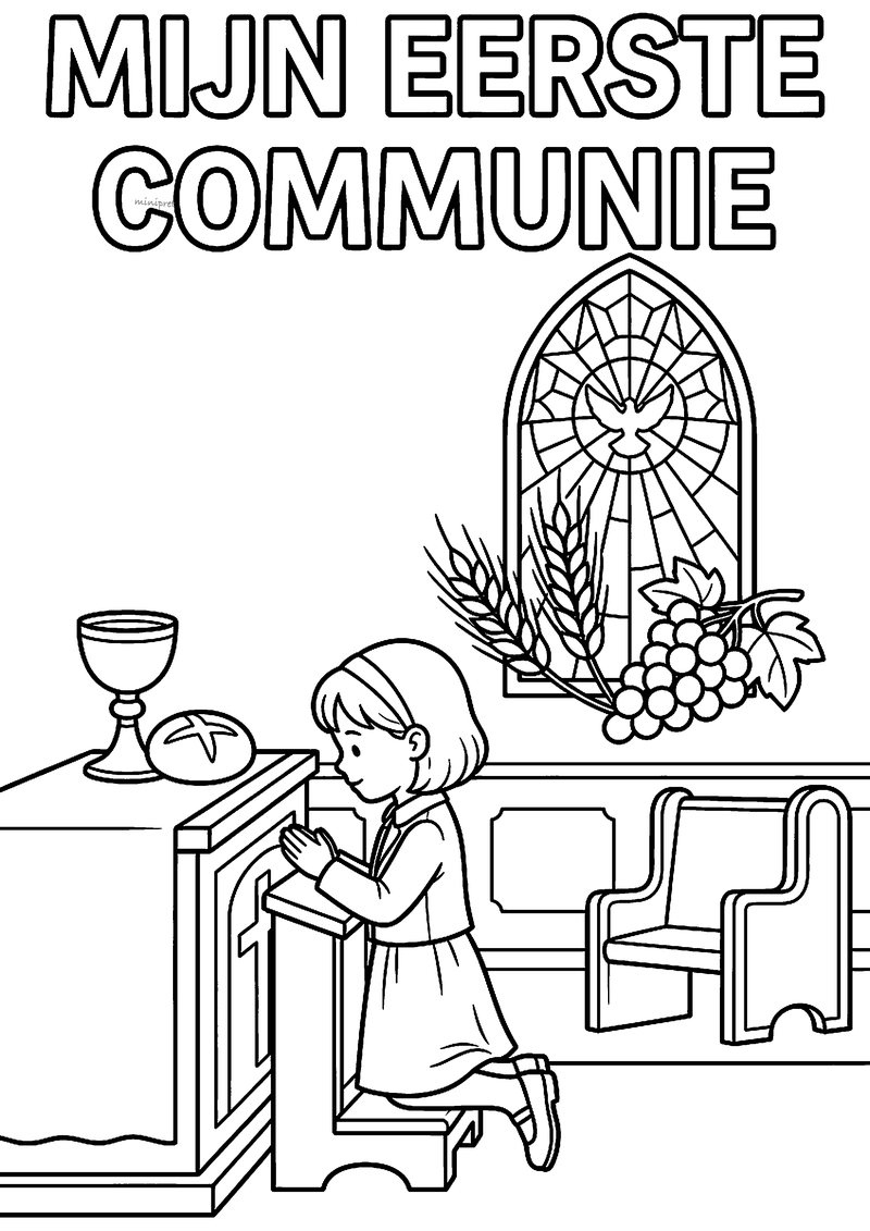 Mijn eerste communie kleurplaat