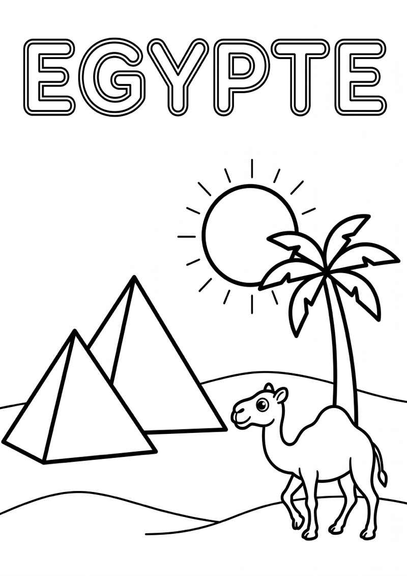 Egypte Kleurplaat — gratis kleurplaat printen