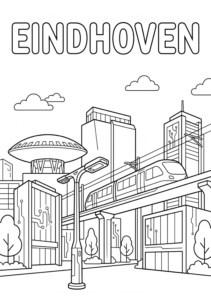 Eindhoven Kleurplaat — gratis kleurplaat printen