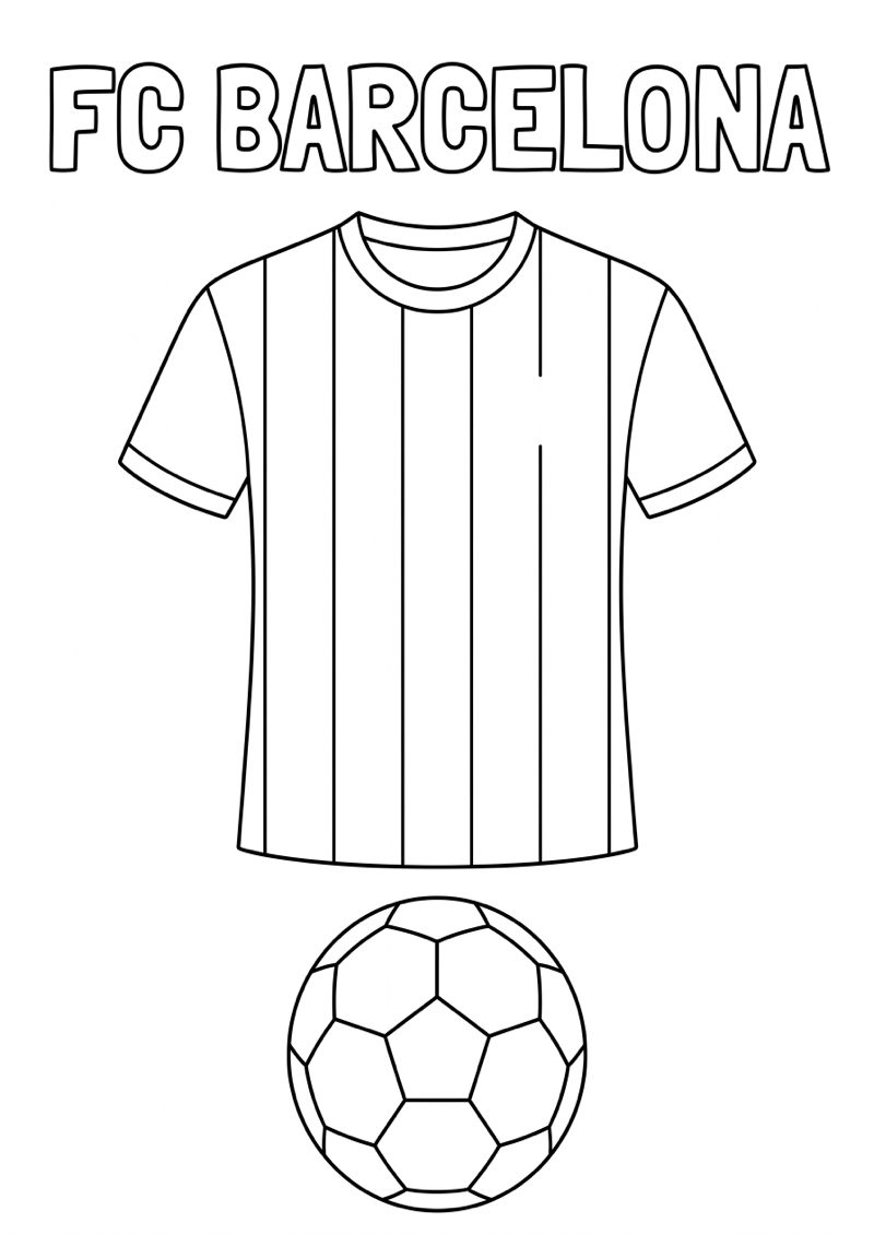 Fc Barcelona Voetbalshirt Kleurplaat — gratis kleurplaat printen