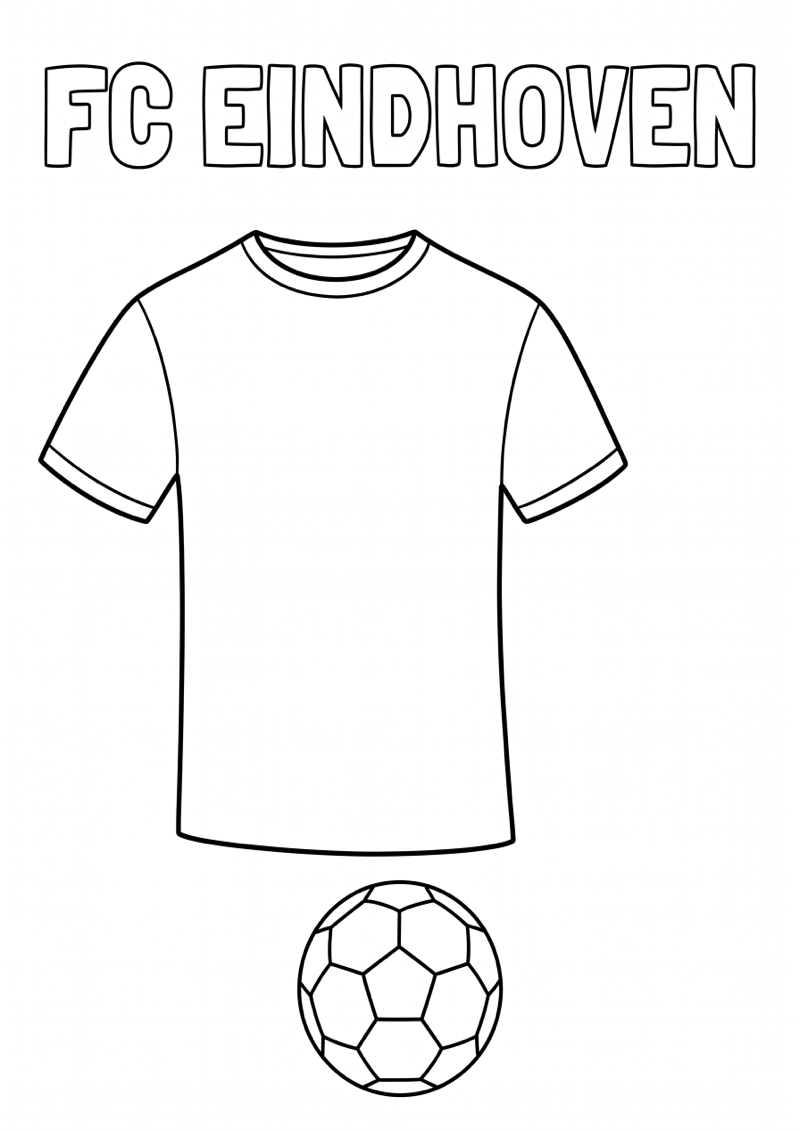 Fc Eindhoven Voetbalshirt Kleurplaat — gratis kleurplaat