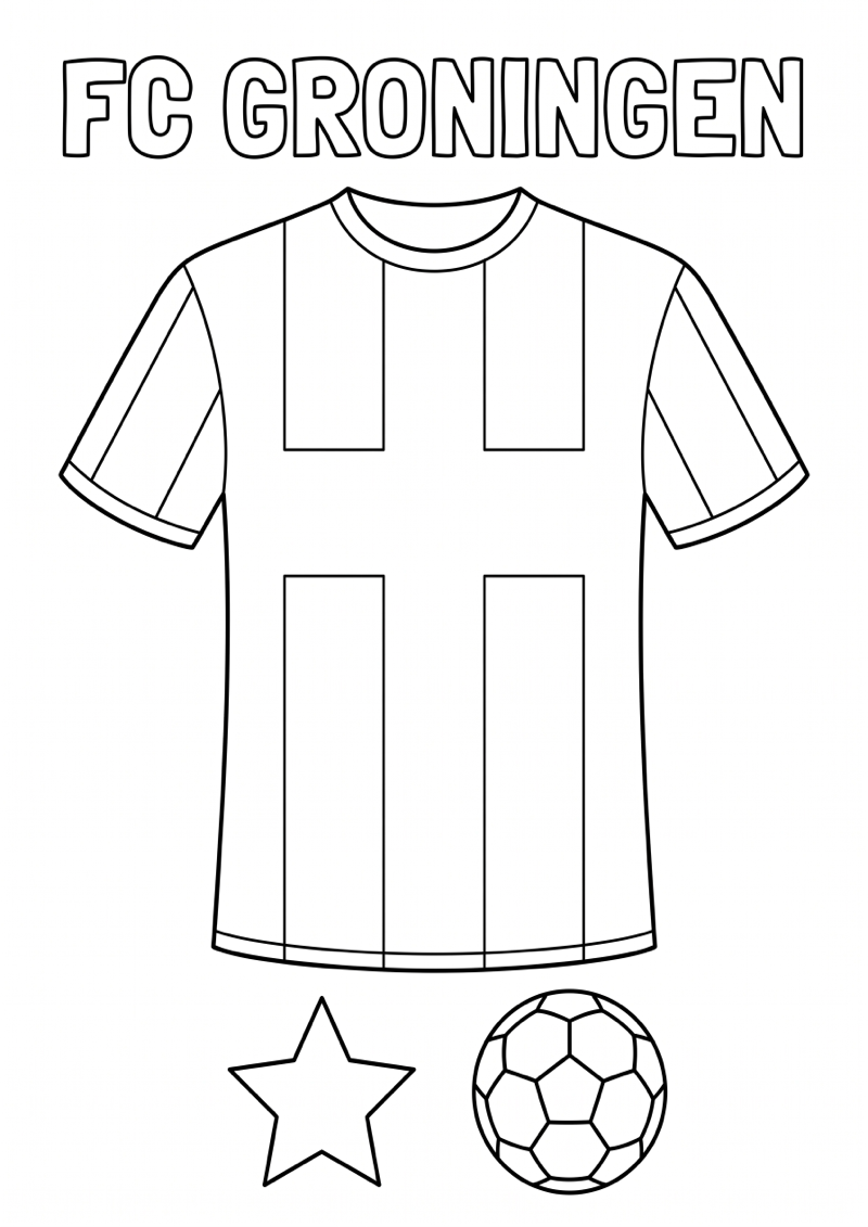 Fc Groningen Voetbalshirt Kleurplaat — gratis kleurplaat printen