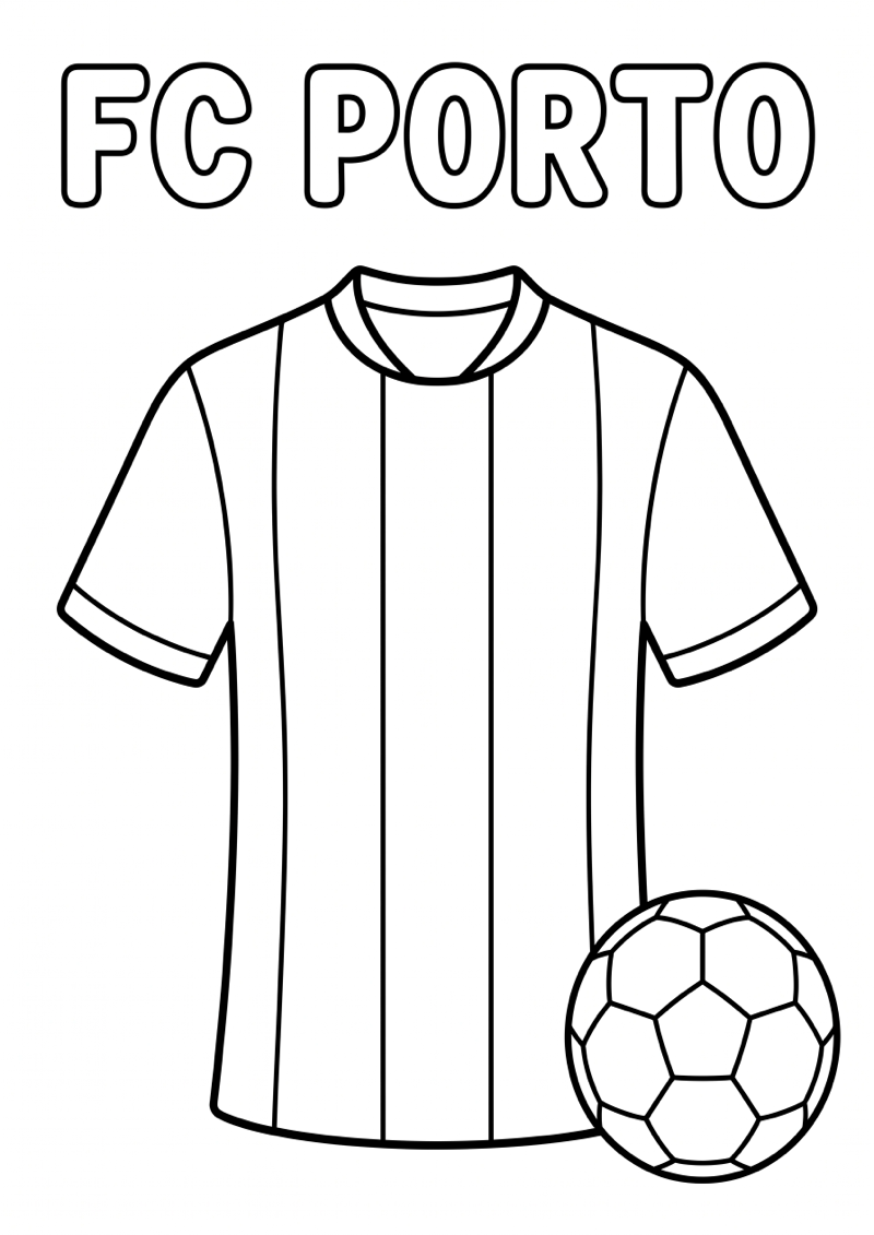 Fc Porto Voetbalshirt Kleurplaat — gratis kleurplaat printen