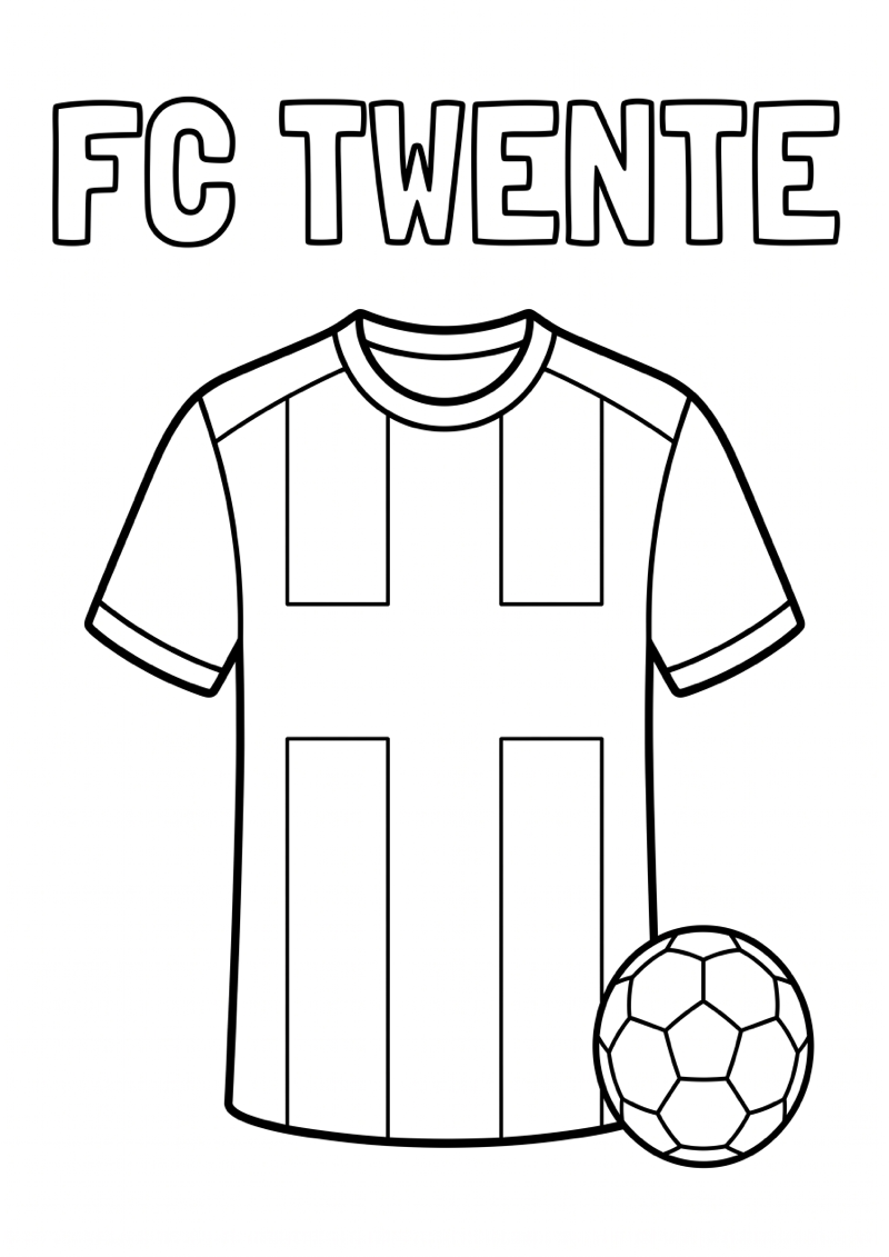 Fc Twente Voetbalshirt Kleurplaat — gratis kleurplaat printen