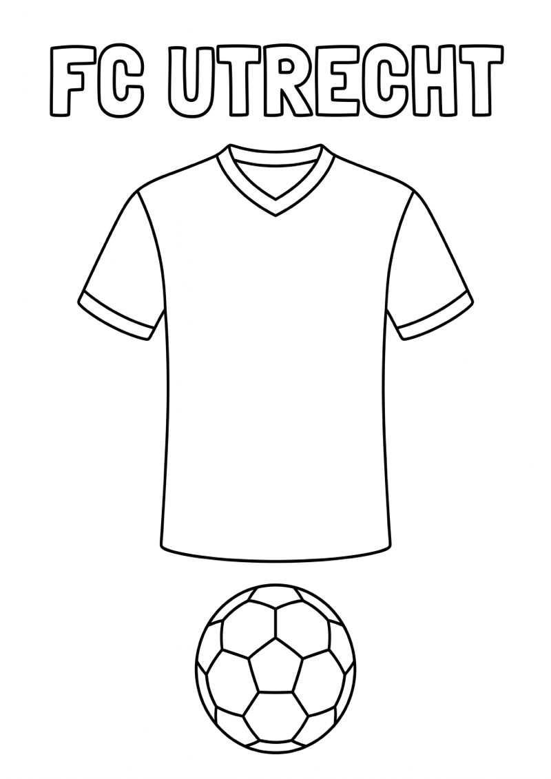 Fc Utrecht Voetbalshirt Kleurplaat — gratis kleurplaat printen