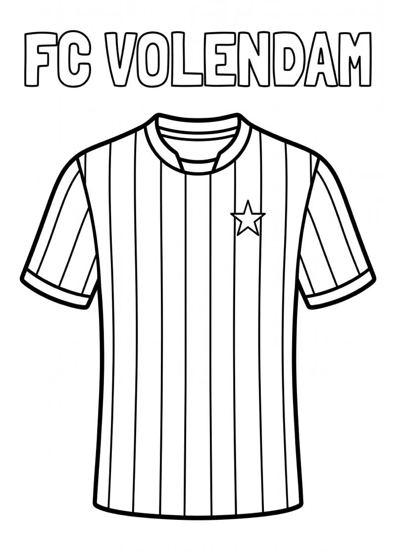 Fc Volendam Voetbalshirt Kleurplaat — gratis kleurplaat printen