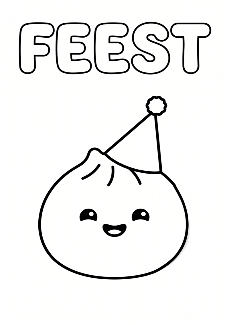 Feest Bao Kleurplaat — gratis kleurplaat printen