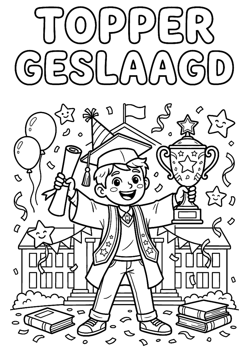 Einde Schooljaar Feest Kleurplaat Gratis Printen Minipret