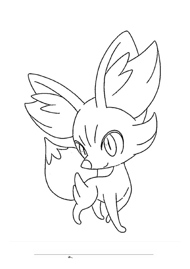 Fennekin Kleurplaat — gratis kleurplaat