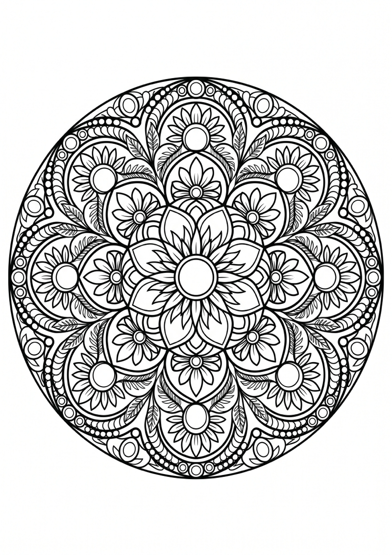 Festival Mandala Kleurplaat — gratis kleurplaat