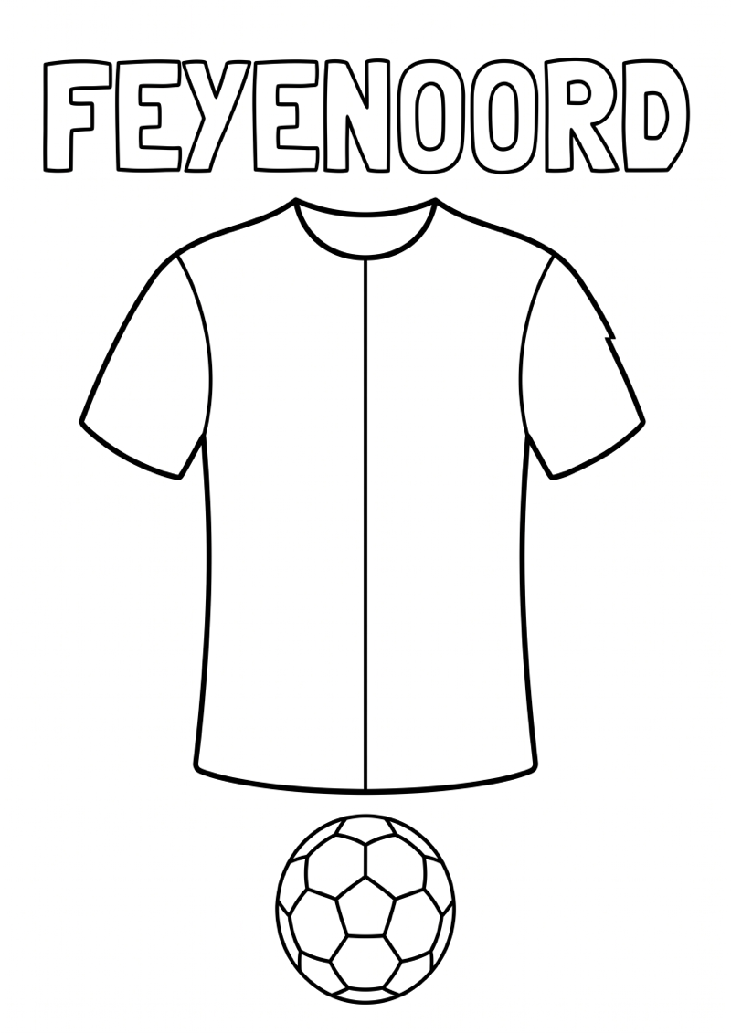 Feyenoord Voetbalshirt Kleurplaat — gratis kleurplaat