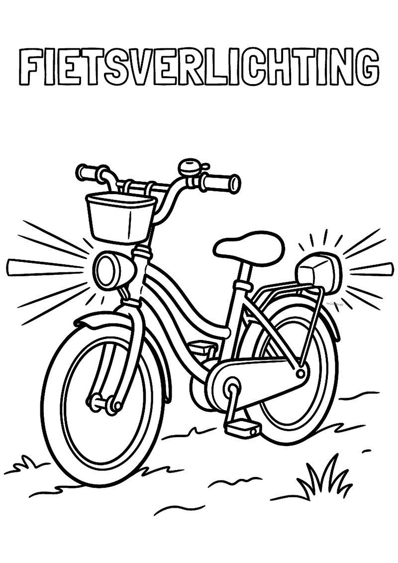 Fietsverlichting kleurplaat