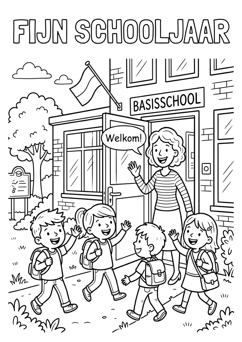 Fijn Schooljaar Kleurplaat — gratis kleurplaat printen