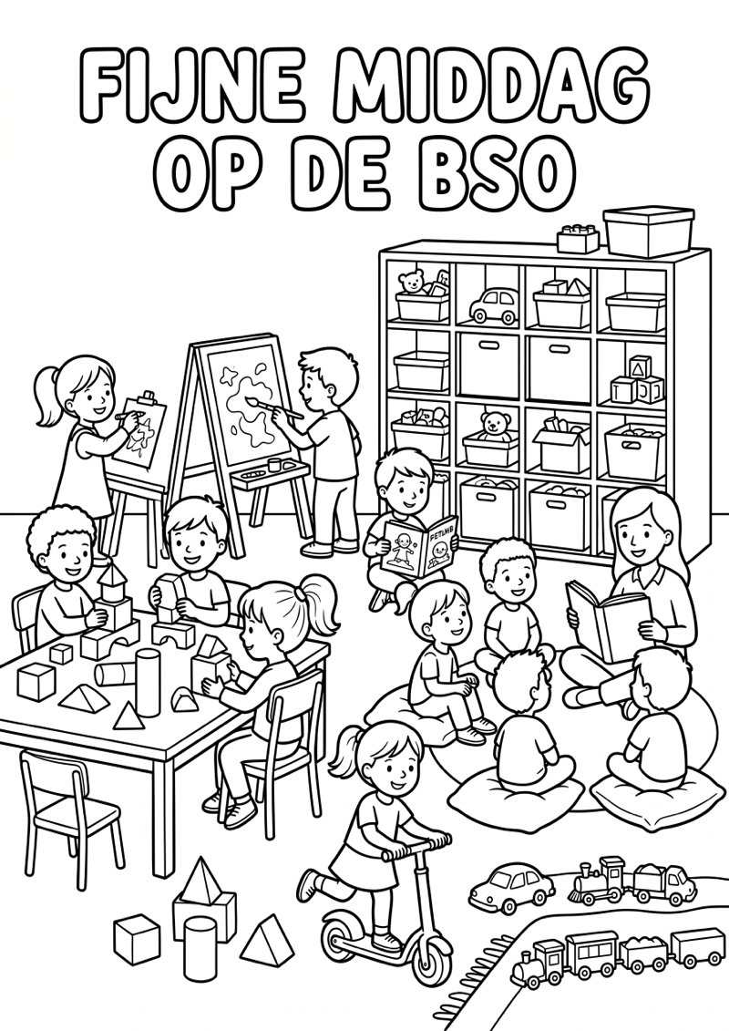 Fijne Middag op de Bso Kleurplaat — gratis kleurplaat printen