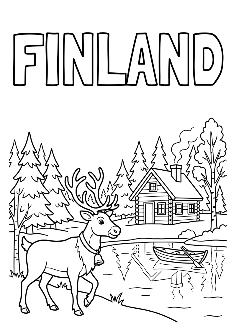Finland Kleurplaat — gratis kleurplaat printen