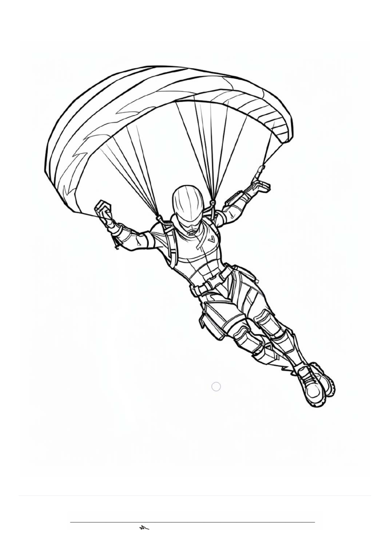 Fortnite Soldaat Parachute Kleurplaat — gratis kleurplaat printen