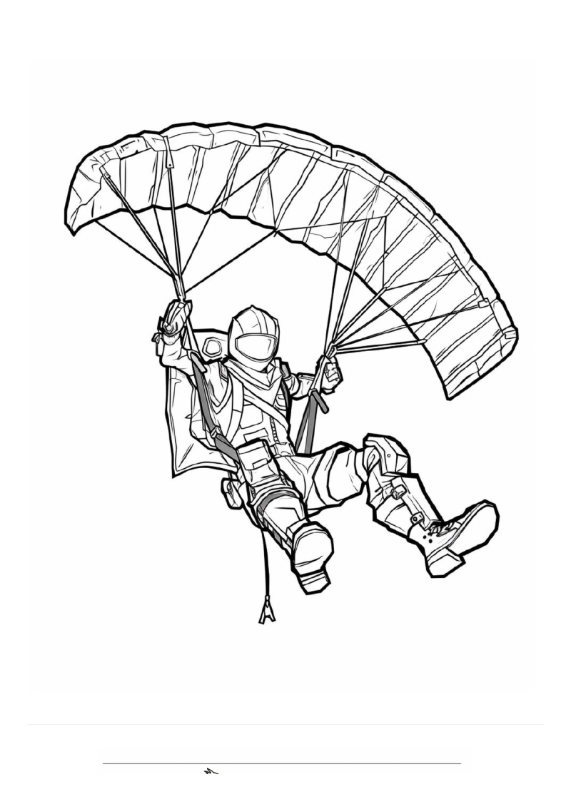 Fortnite Soldaat Zweeft Parachute Kleurplaat — gratis kleurplaat printen