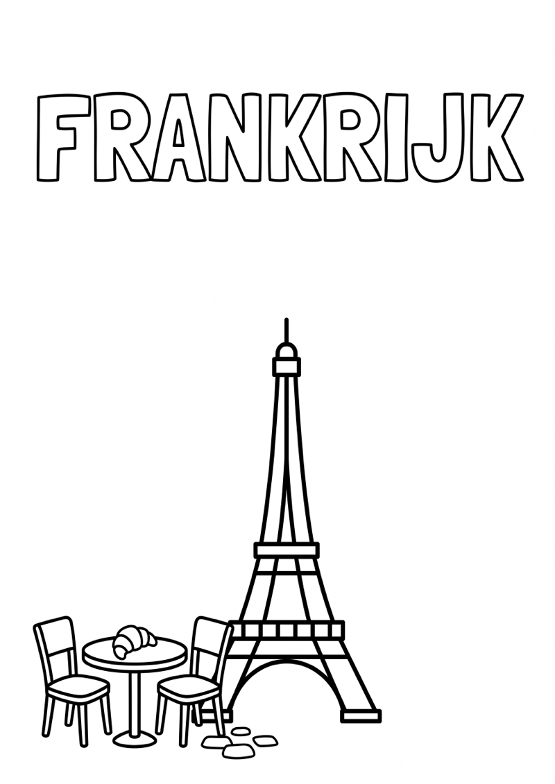 Frankrijk Kleurplaat — gratis kleurplaat printen