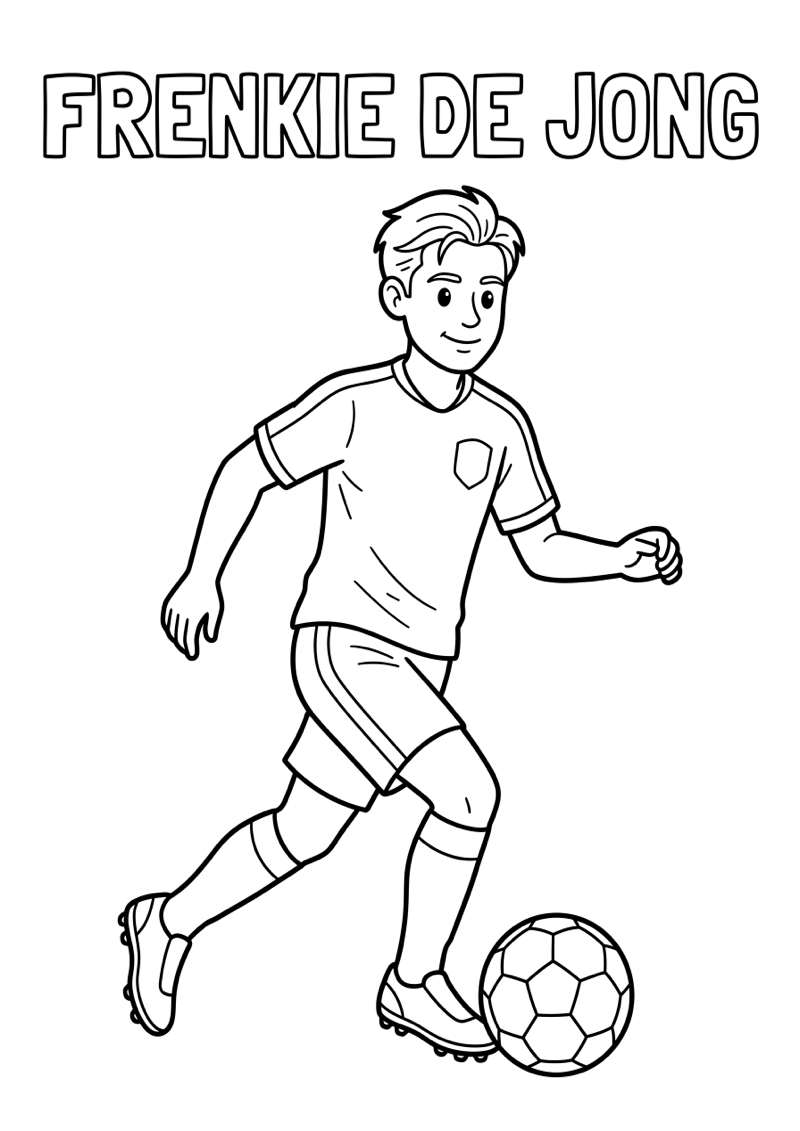 Frenkie de Jong Kleurplaat — gratis kleurplaat printen